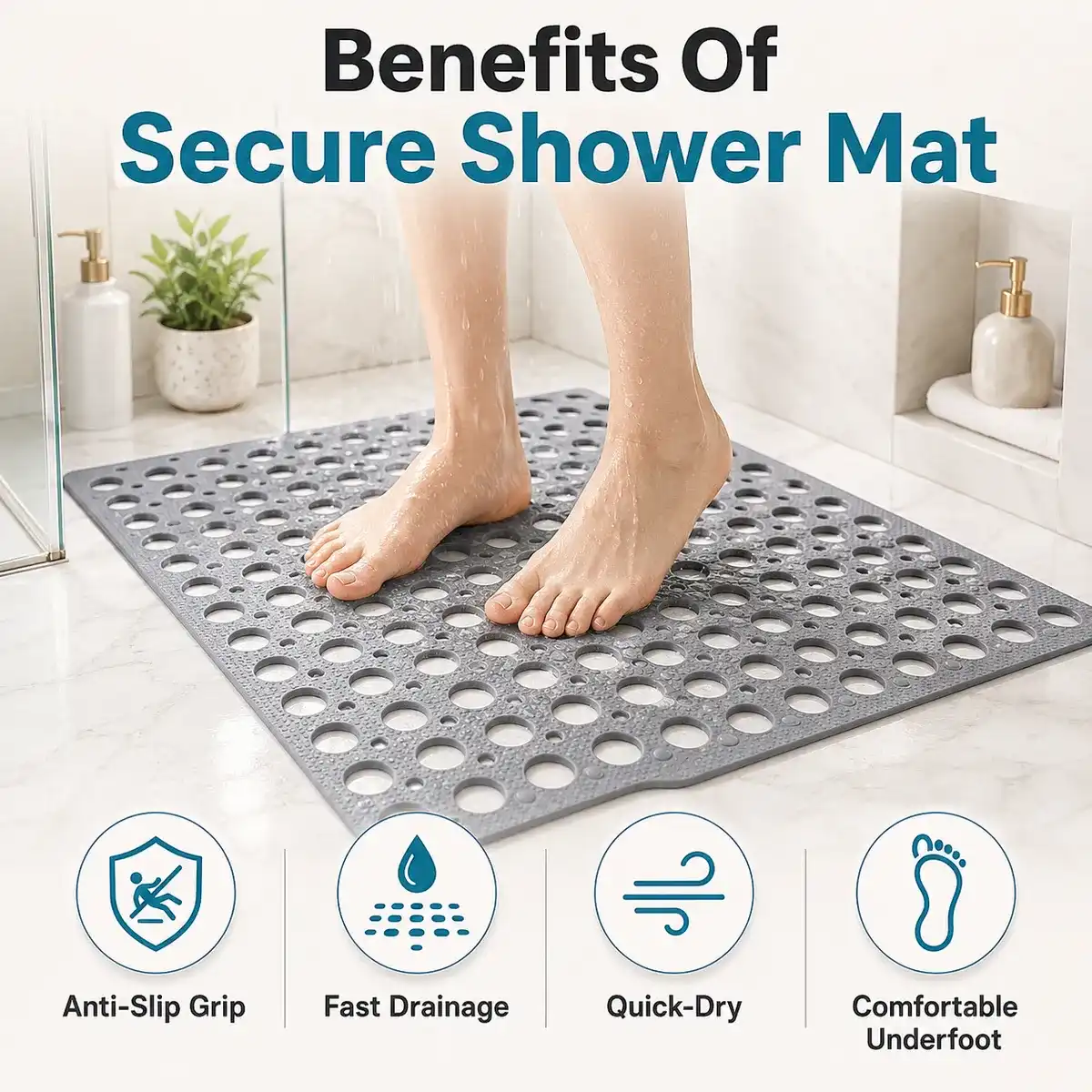 🔥Save 50% This Summer 💧 SafeStep Bathroom Safety Mat - Make Every Shower Feel Safer 🚿