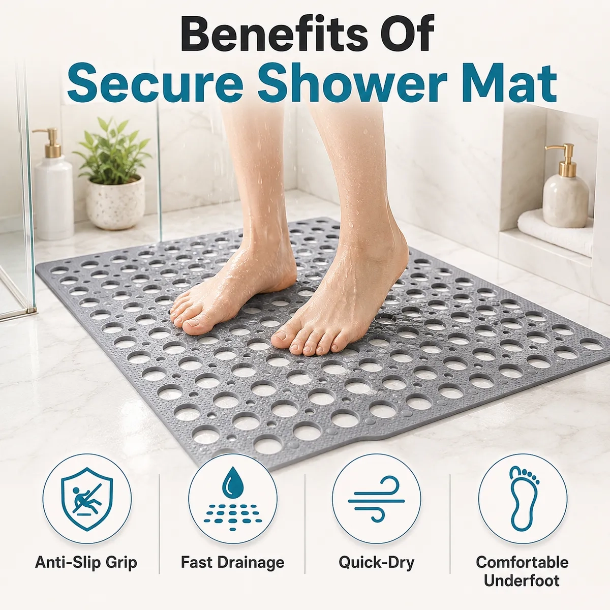 🔥Save 50% This Summer 💧 SafeStep Bathroom Safety Mat - Make Every Shower Feel Safer 🚿